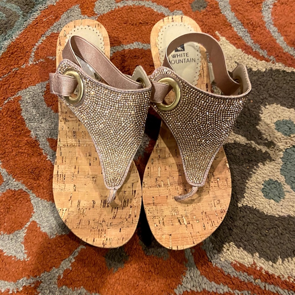 White Mountain Wedge Sandal